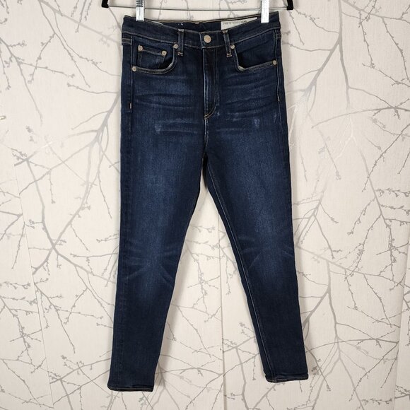 rag & bone Denim - Rag & Bone Dark Wash Stretch Denim High Rise Skinny Jeans
